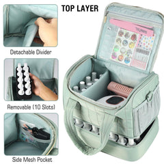 GR69N Nail Polish Organizer Case back pocket keeps essentials within easy reach.