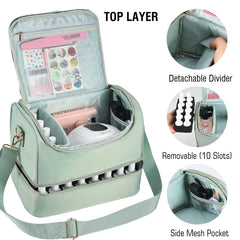 GR69N Nail Polish Organizer Case back pocket—luggage belt enhancement for easy airport check-ins.