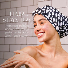 GRACE & COMPANY Casablanca shower cap waterproof cap demonstrates reliable humidity resistance during showers