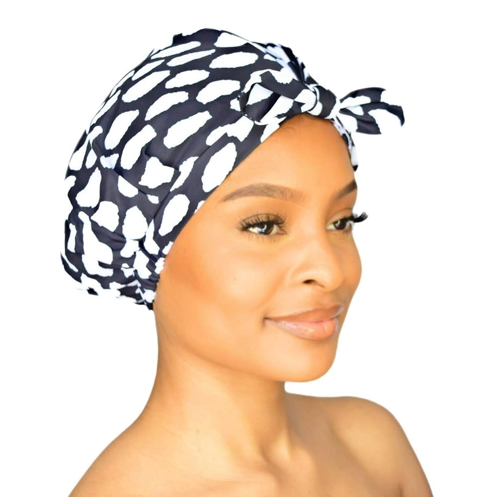 GRACE & COMPANY luxury shower cap Casablanca box packaging—gift-ready premium protection for hair during showers.