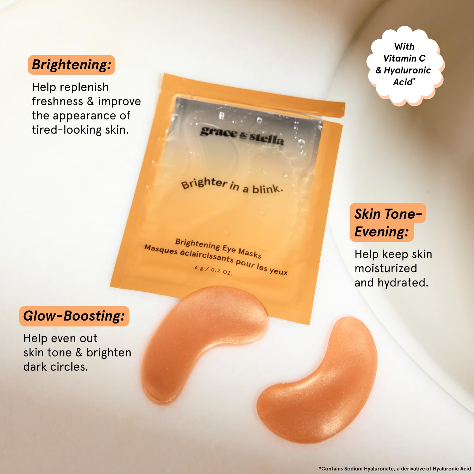 grace & stella macro texture shot of orange gel highlighting moisturizing finish