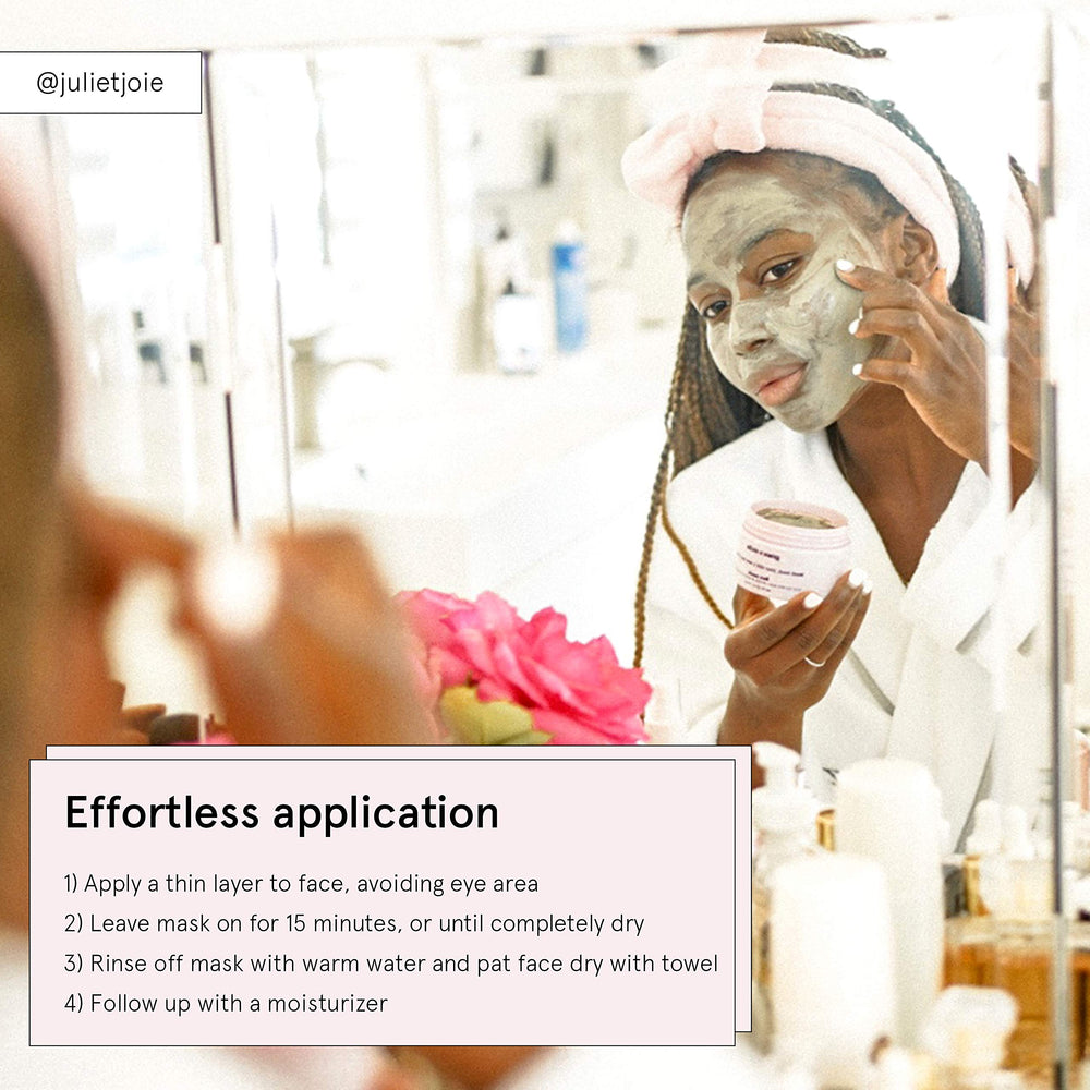 Grace & Stella Dead Sea Mud Mask 120ml being applied on skin demonstrates a soothing self-care ritual.