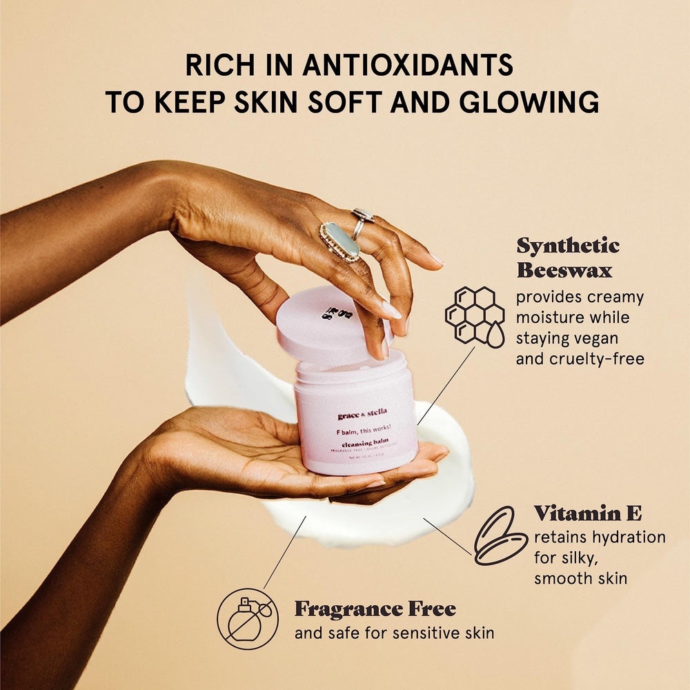 Grace & Stella emulsified cleanser during rinse highlights water-activated cleansing experience.