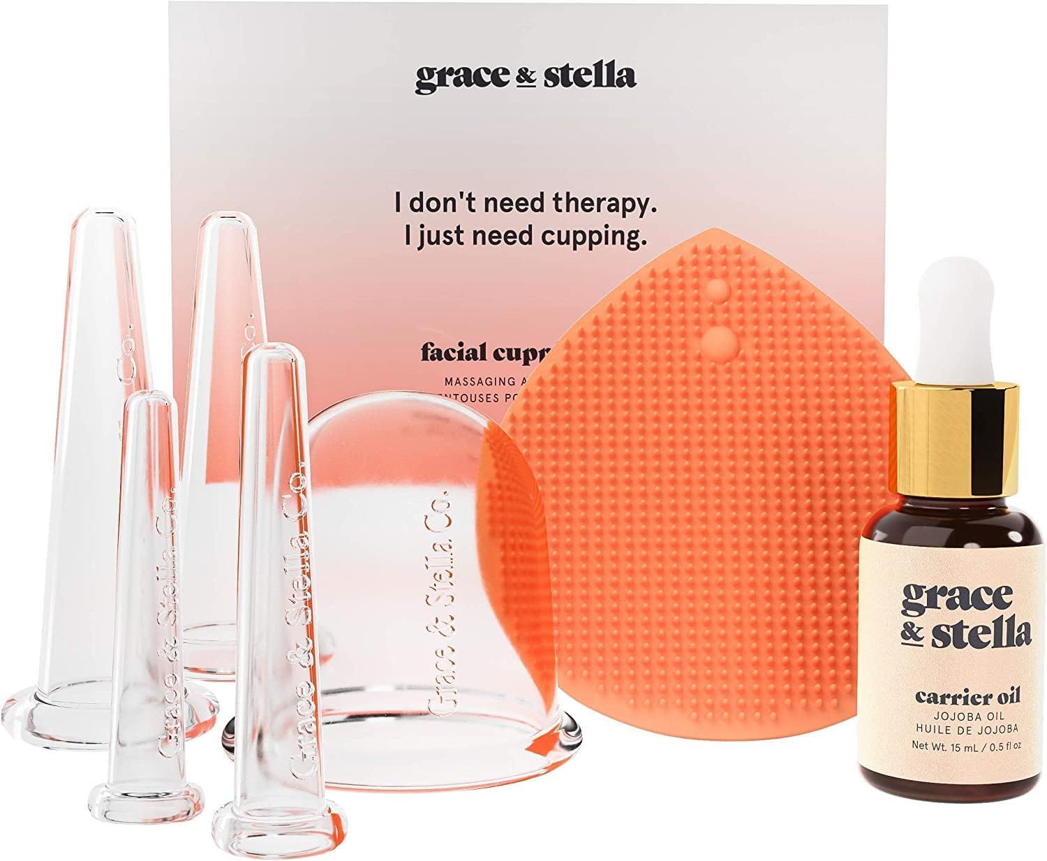 Grace & Stella facial cupping set cups for improved complexion through gentle suction
