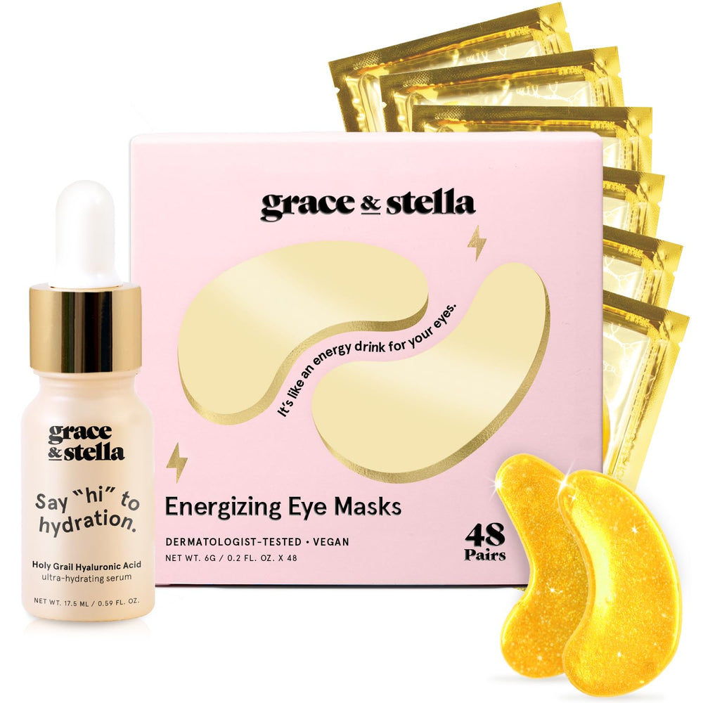 Grace & Stella gold eye mask 48-pair pack ready to depuff and brighten under eyes.