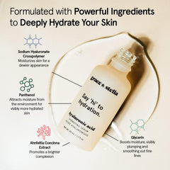 Grace & Stella Hyaluronic Serum being applied for a dewy skin finish.