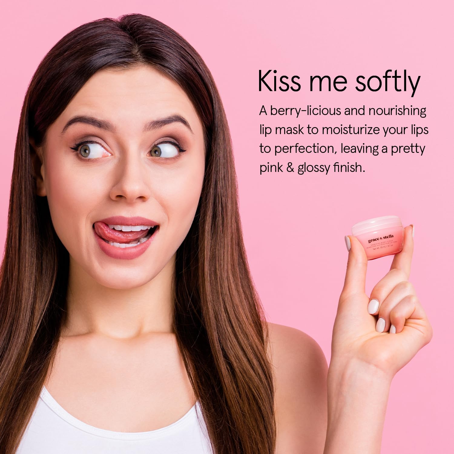Grace & Stella lip mask overnight hydration improves lip softness