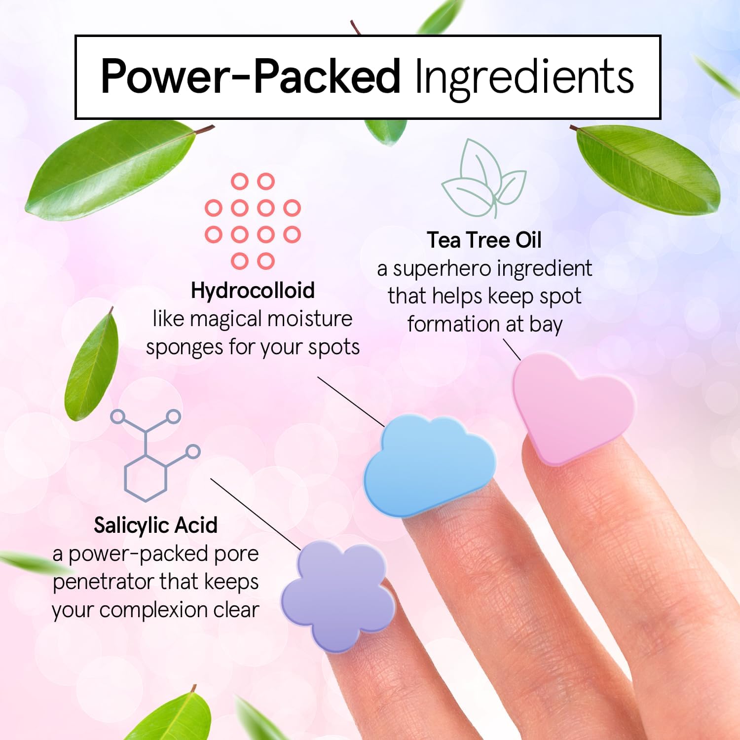 Grace & Stella patches on skin closeup showing invisible dots for daily wear