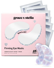Grace & Stella peptide under-eye patches in white packaging for easy gifting and travel skincare
