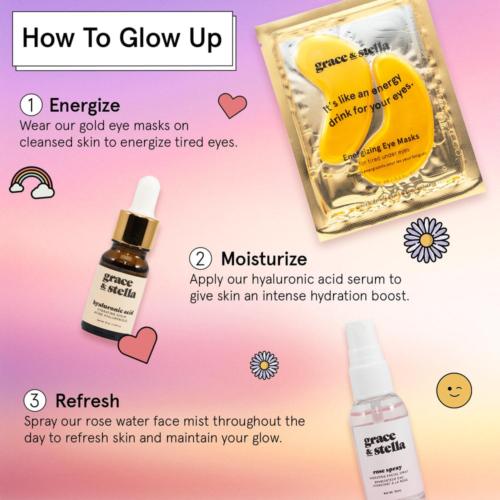 Grace & Stella rosewater spray mist for quick refresh during routines