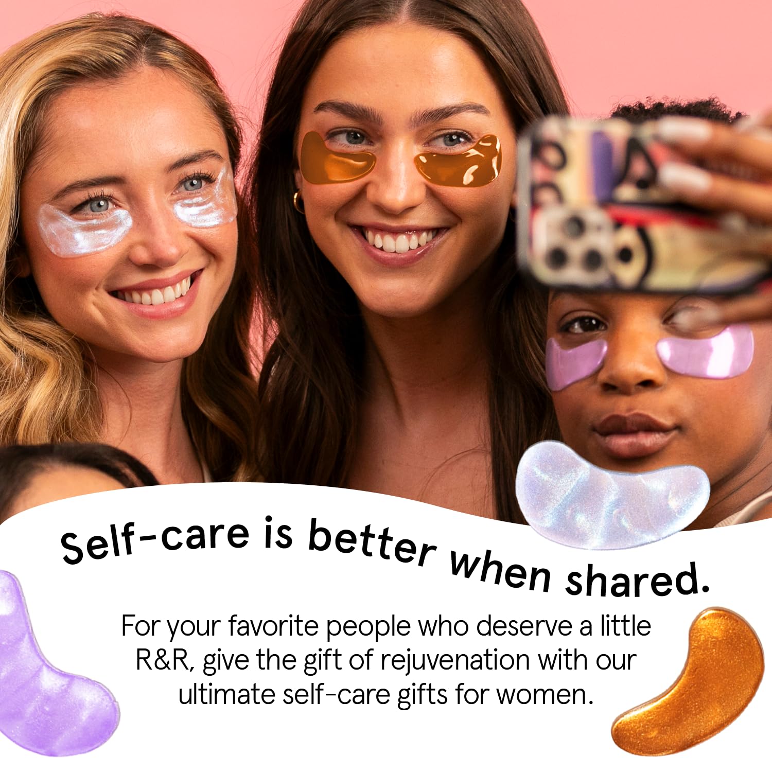 Grace & Stella under-eye patch being placed to combat dark circles.