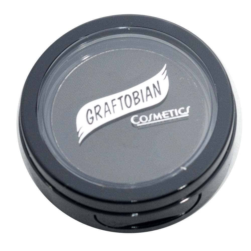 Graftobian Cake Eyeliner application with damp brush demonstrates versatile pigment