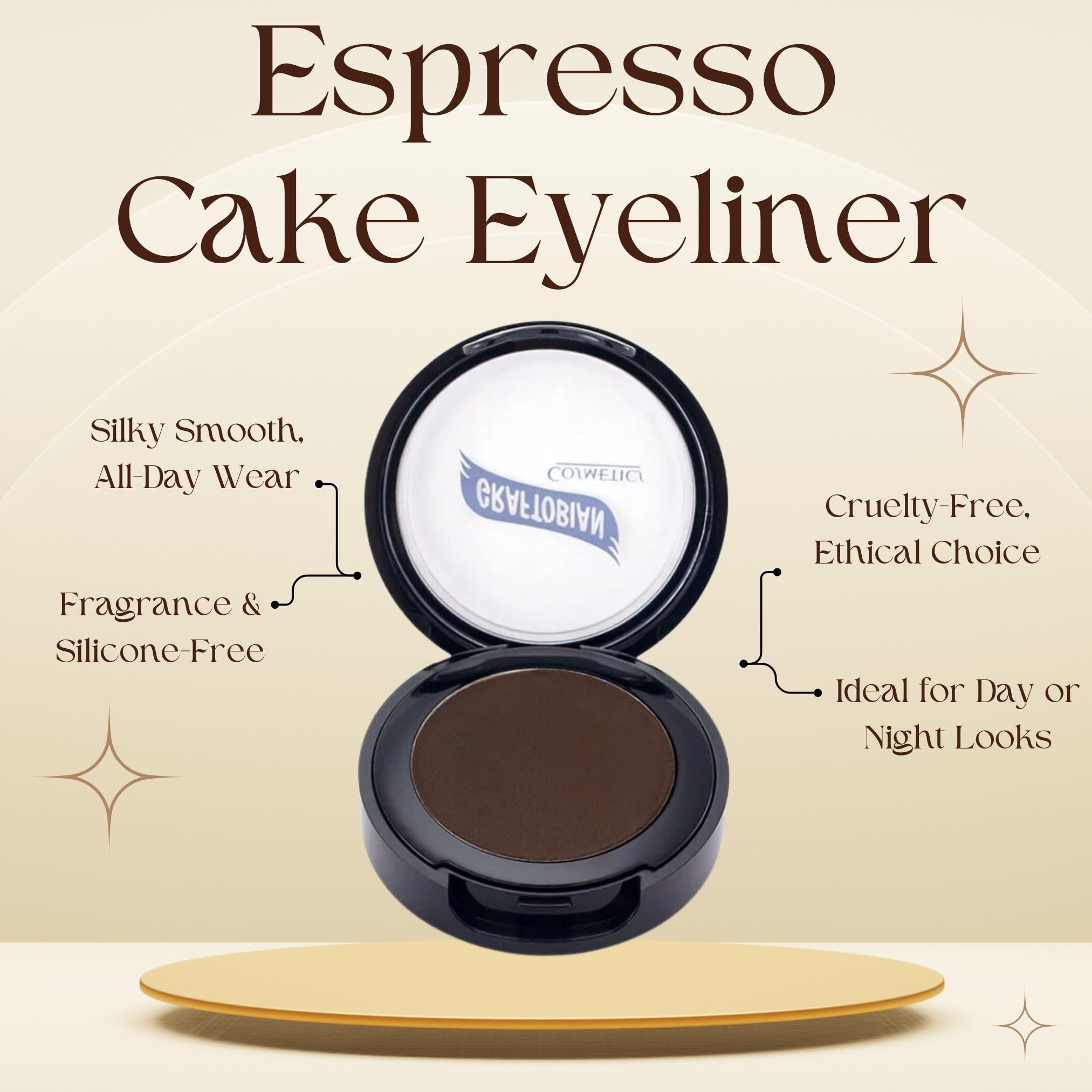 Graftobian Cake Eyeliner Starck White swatch for high-contrast highlight