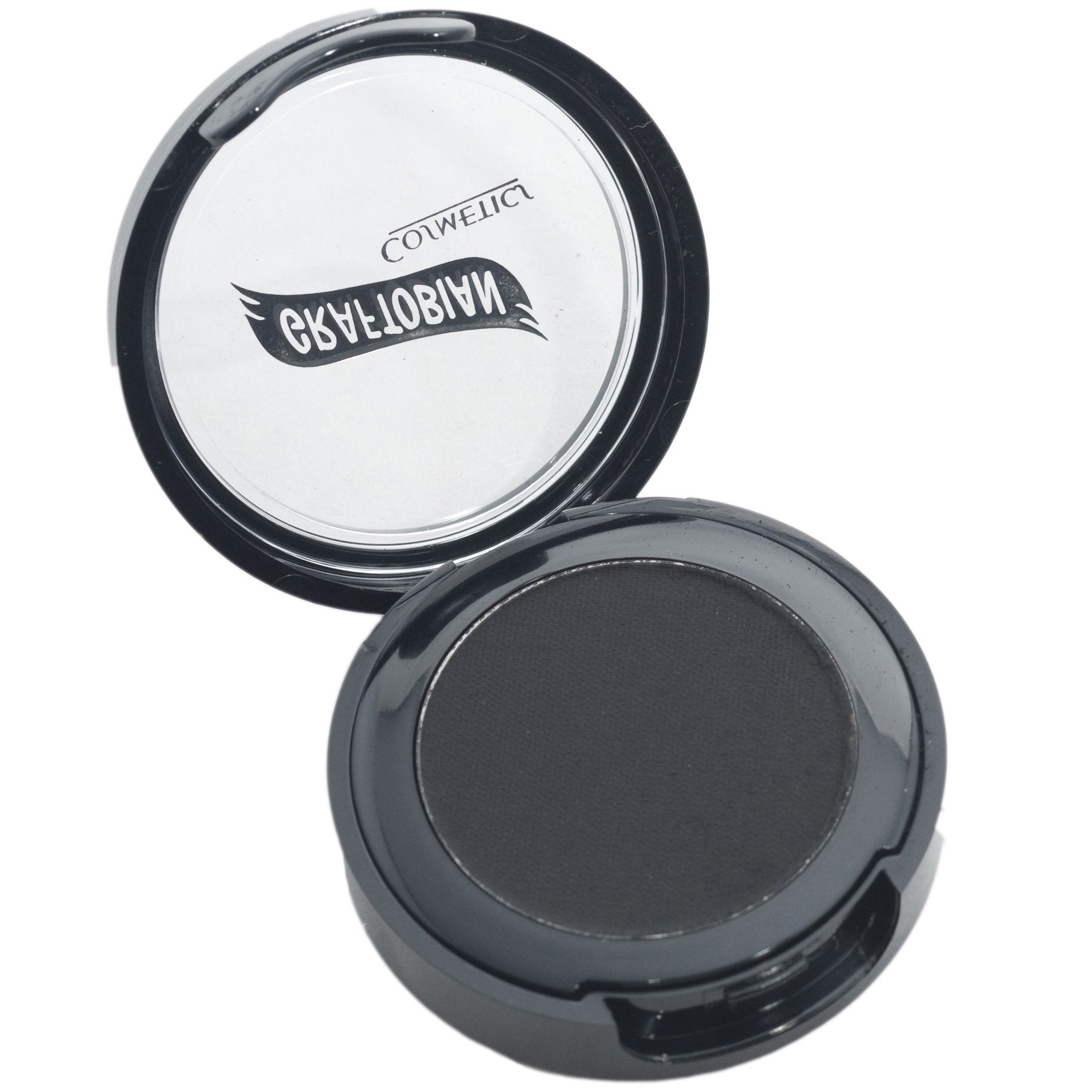 Graftobian Jet Black Cake Eyeliner compact close-up highlighting long-wear definition