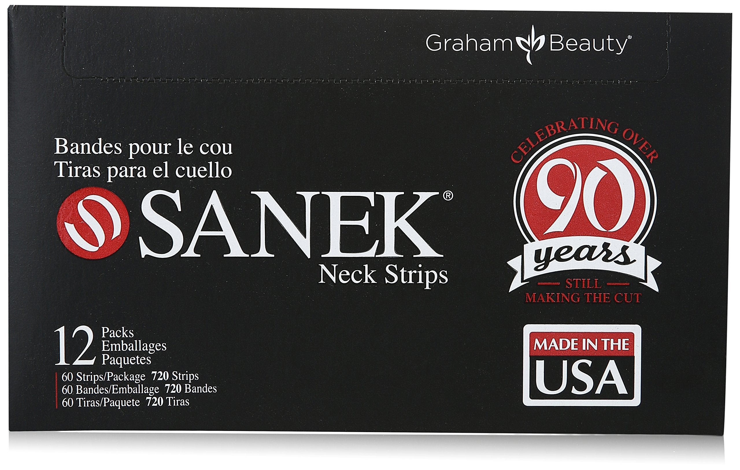 Graham Medical Sanek neck strips pack displayed for easy access and clean grooming prep.
