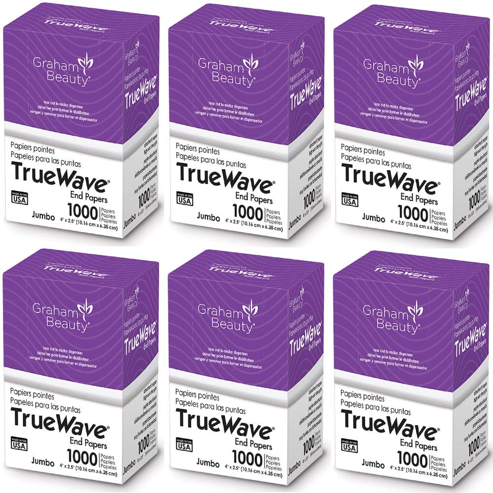 Graham TrueWave end papers six-pack with jumbo 4x2.5 inch size for wet processing
