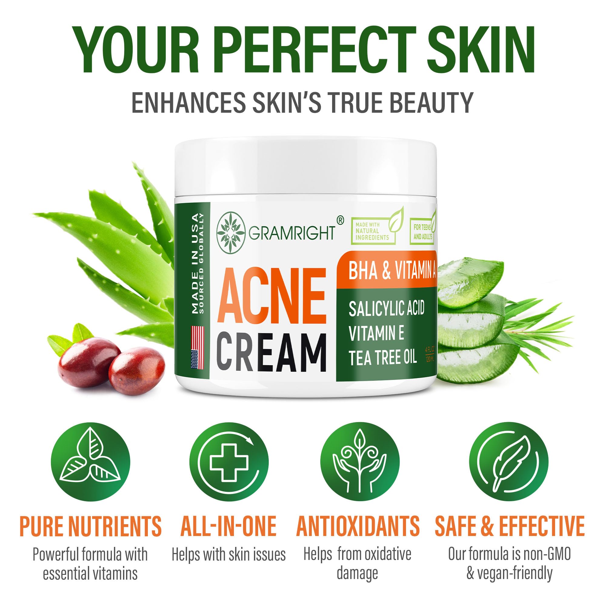 GRAMRIGHT back-chest-acne use demonstrates body acne support.