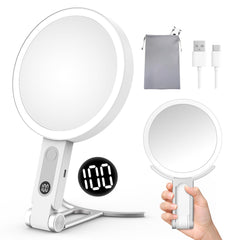 Granarbol travel makeup mirror with 1x and 20x magnification, foldable for on-the-go precision.