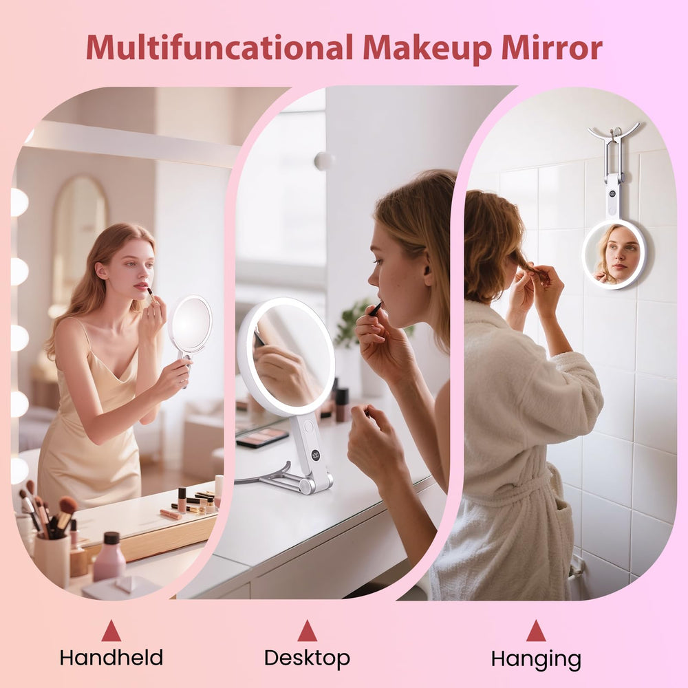 Granarbol ultra-portable travel mirror with foldable handle fits purses and bags.