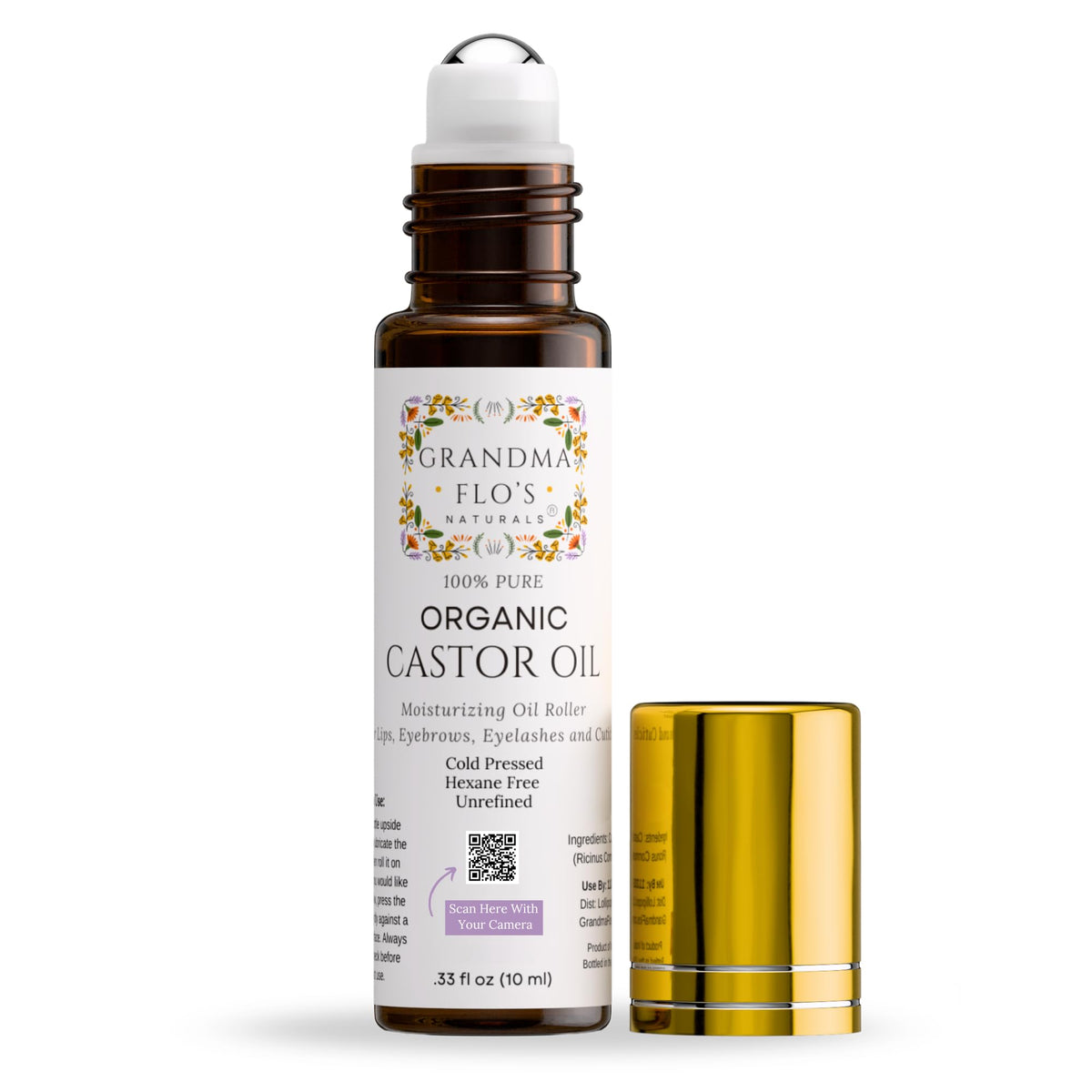 Grandma Flo's Naturals castor oil roll-on lips for hydrating moisture