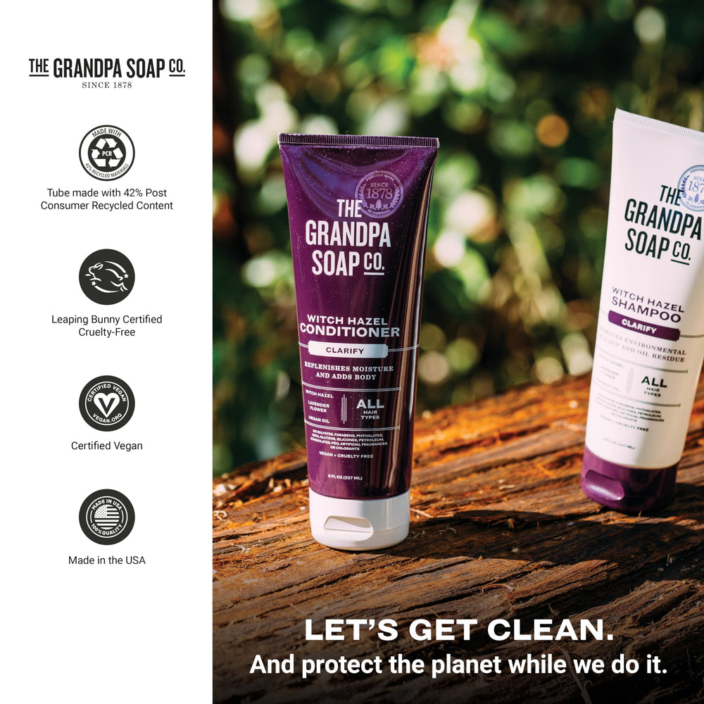 Color-treated hair is safe with The Grandpa Soap Company clarifying conditioner.