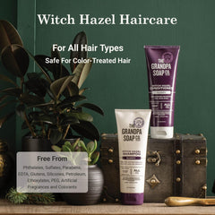 Lavender drops in The Grandpa Soap Company conditioner hint at soothing aroma and care.