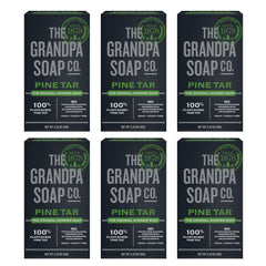 The Grandpa Soap Company Pine Tar Bar Soap pack-shot emphasizes value and long-lasting cleansing.