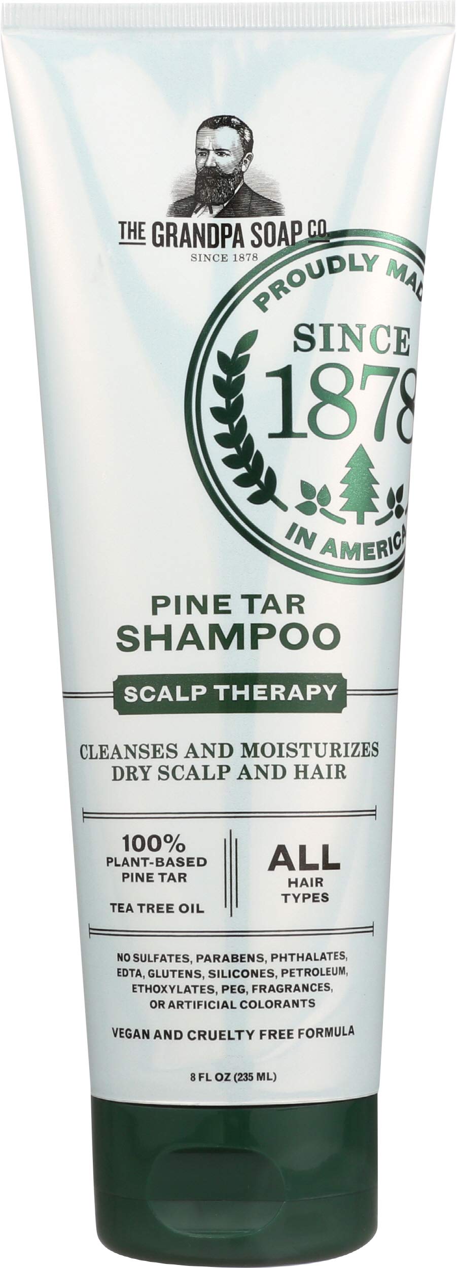 Grandpa's Pine Tar Shampoo bottle with label highlights everyday cleansing.