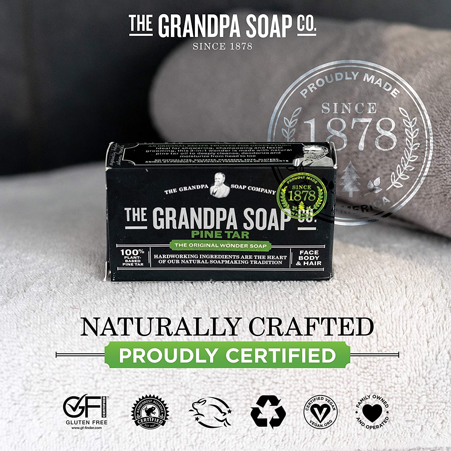 Grandpa's Pine Tar Soap shaving-use shot suggests smooth prep for daily grooming.
