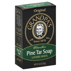 Grandpa's Pine Tar soap six-pack bars for rugged outdoor cleansing.