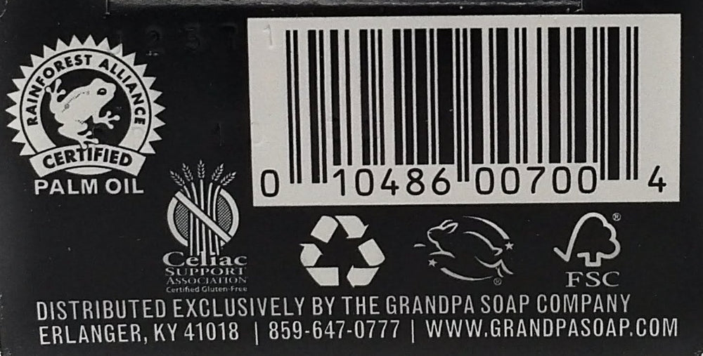 The Grandpa Soap Company bar used as shampooing lather for scalp care.