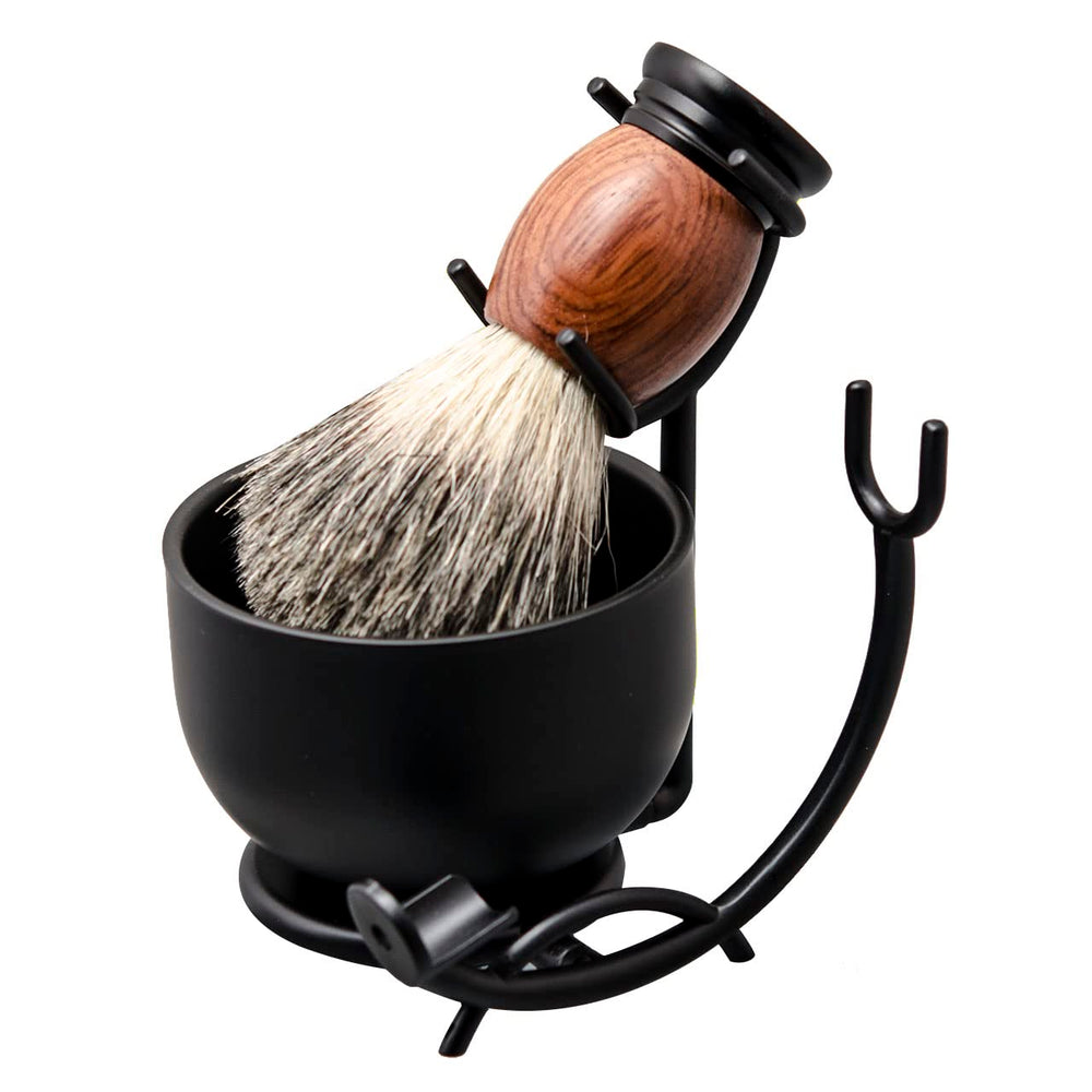 Grandslam shaving brush closeup delivering rich tactile lather