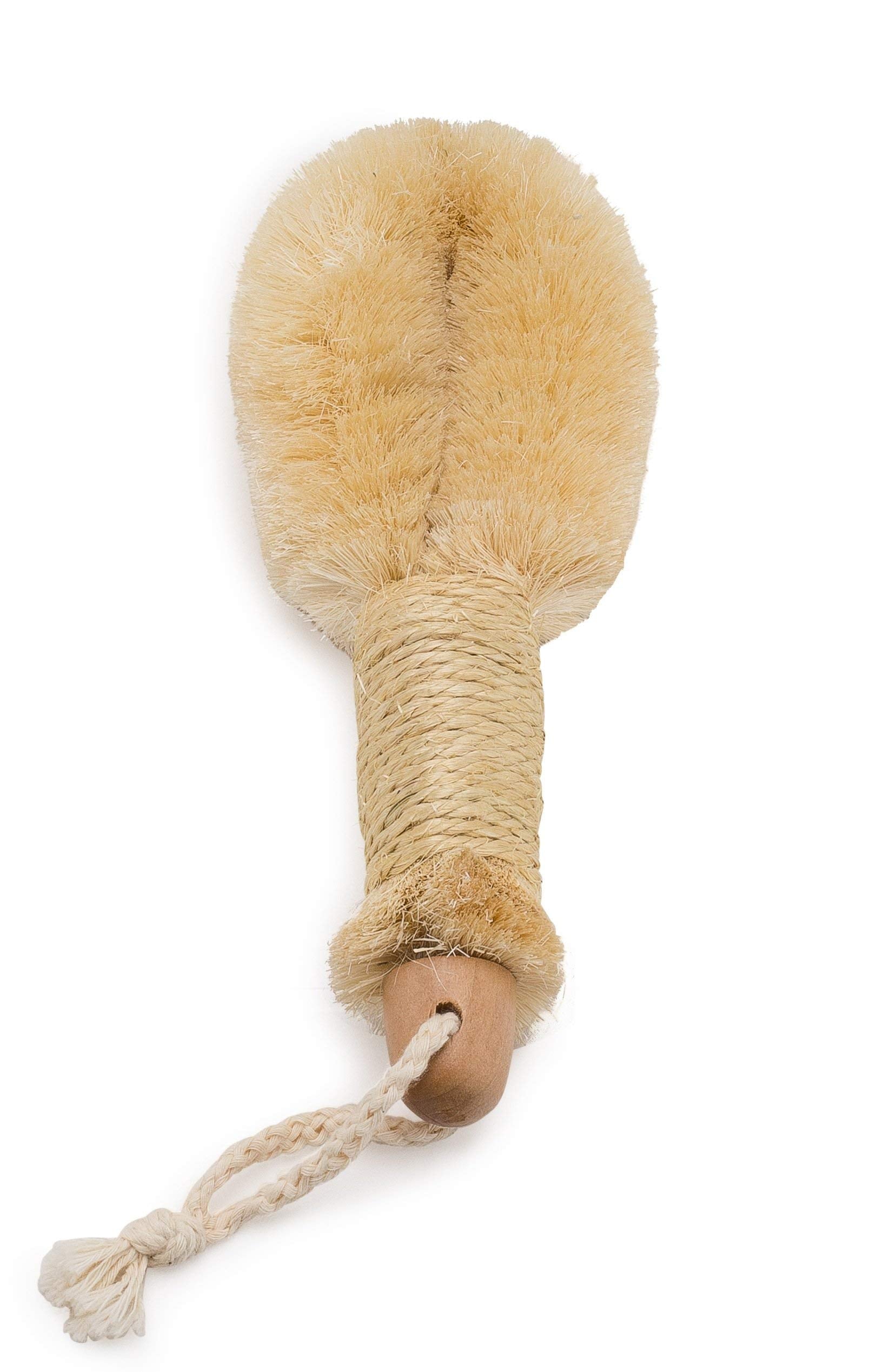 GranNaturals Bath & Shower Sisal Brush close-up highlighting exfoliation for smoother skin.