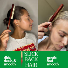 GranNaturals edge-control teasing brush with ergonomic wooden handle