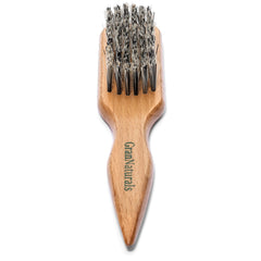 GranNaturals hard-bristle brush slick-back focus for a smooth, frizz-free ponytail styling.