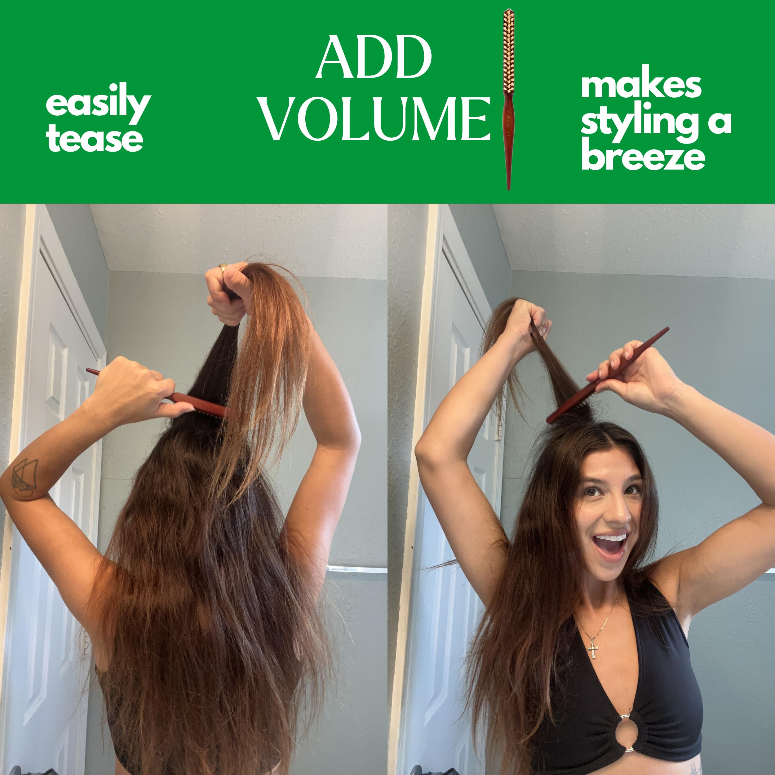 GranNaturals precision styling and sectioning with the teasing brush