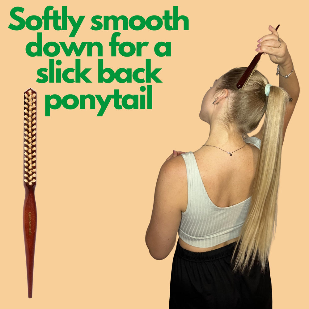GranNaturals wooden handle for comfortable grip during styling