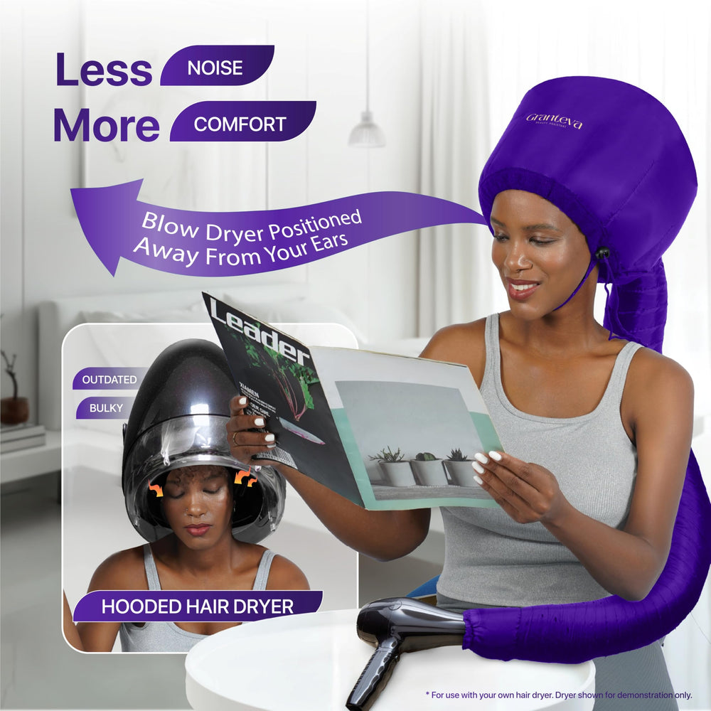Granteva bonnet-dryer-attachment soft-satin finish shown close-up for gentle heat and comfort.