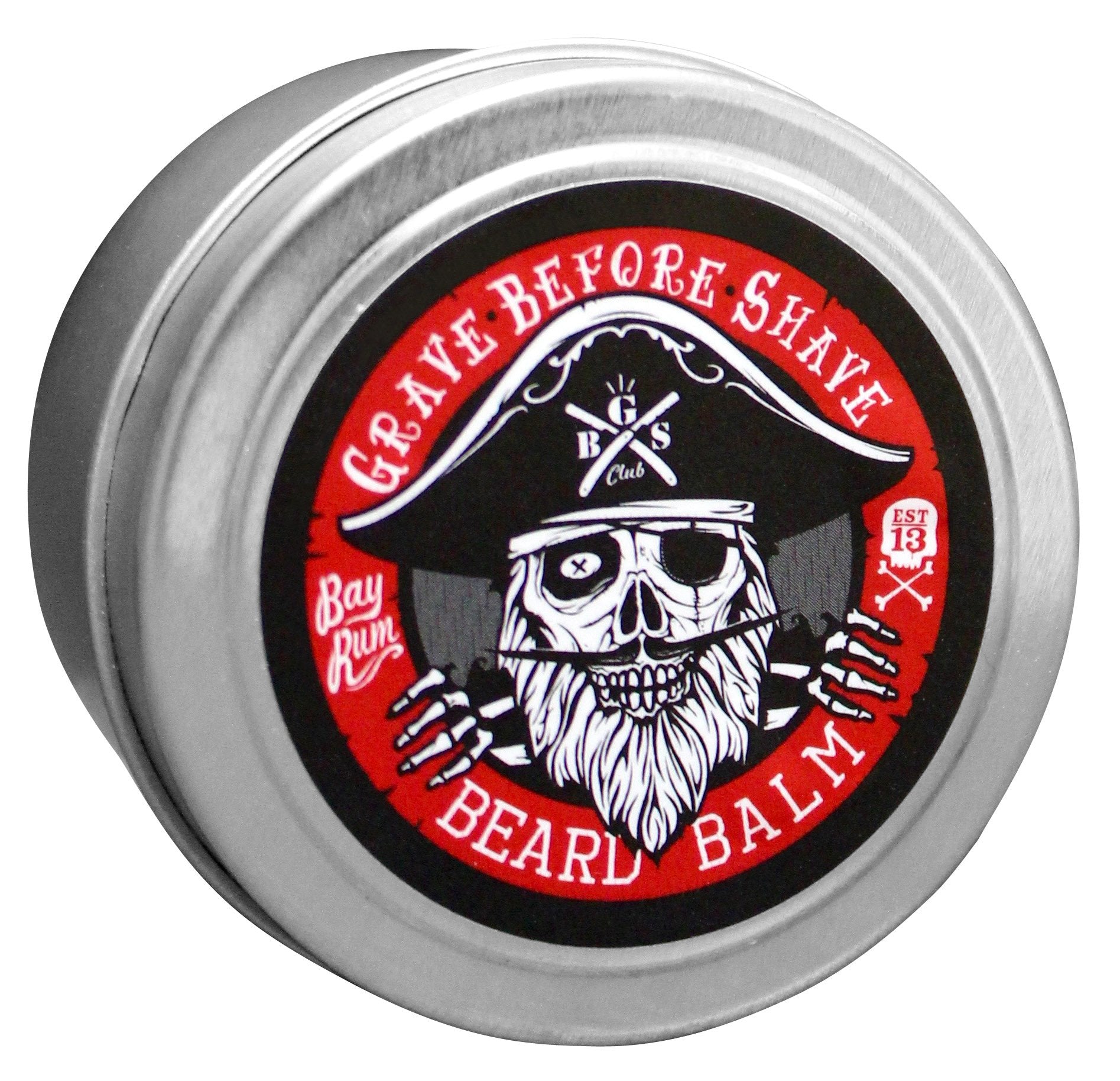 Grave Before Shave Bay Rum Beard Balm tin for conditioning and beard taming.
