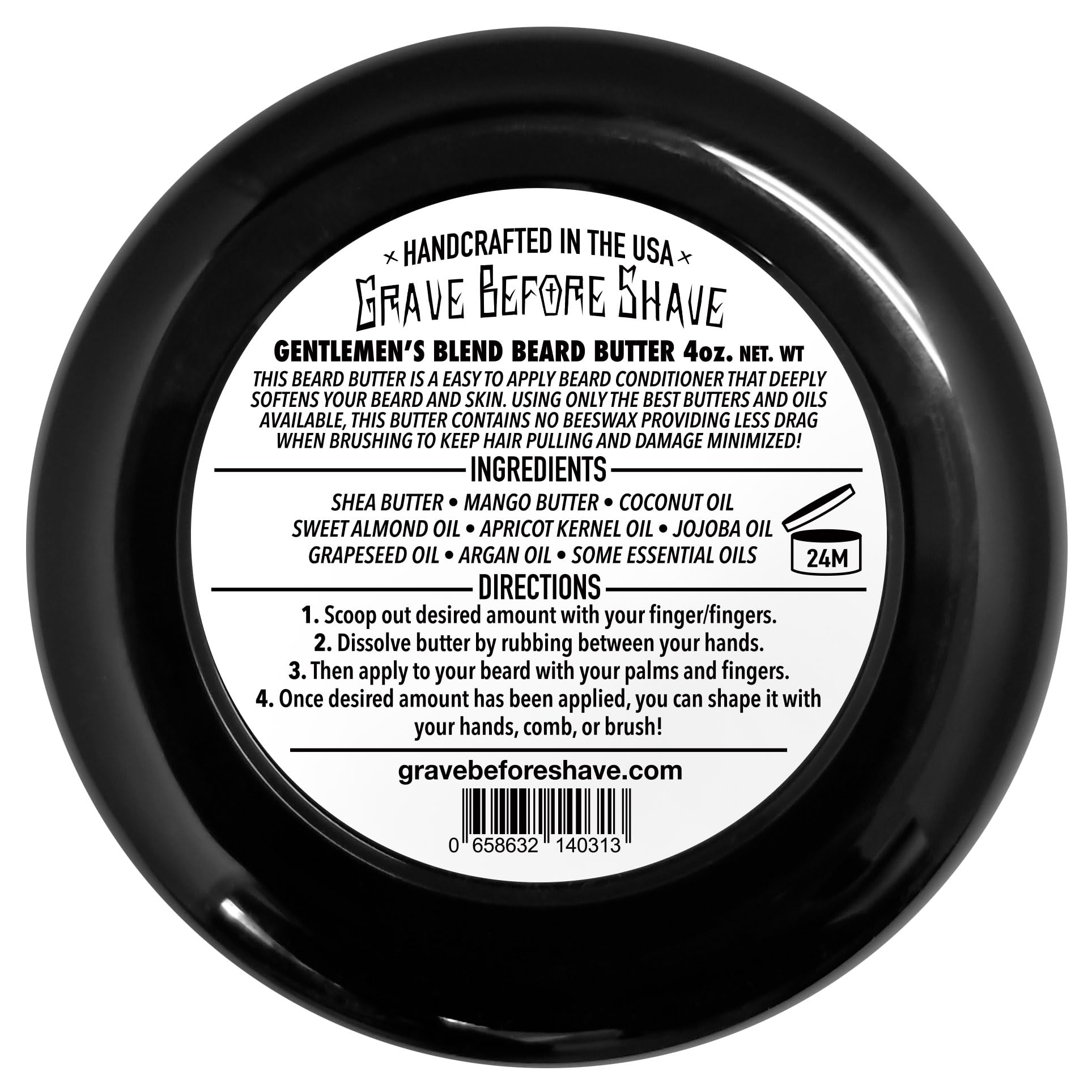 Grave Before Shave beard butter ingredients close-up highlighting natural oils for skin conditioning.