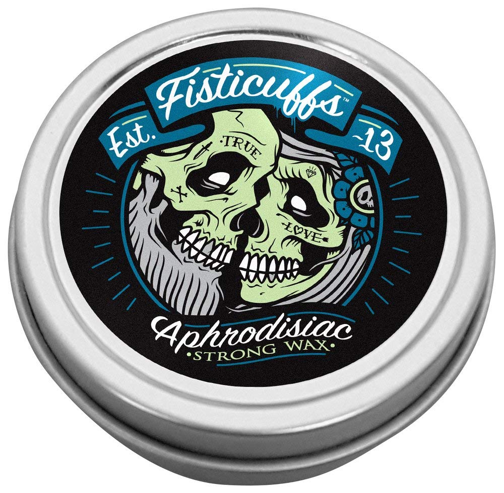 Grave Before Shave Fisticuffs strong hold mustache wax tin for lasting styling