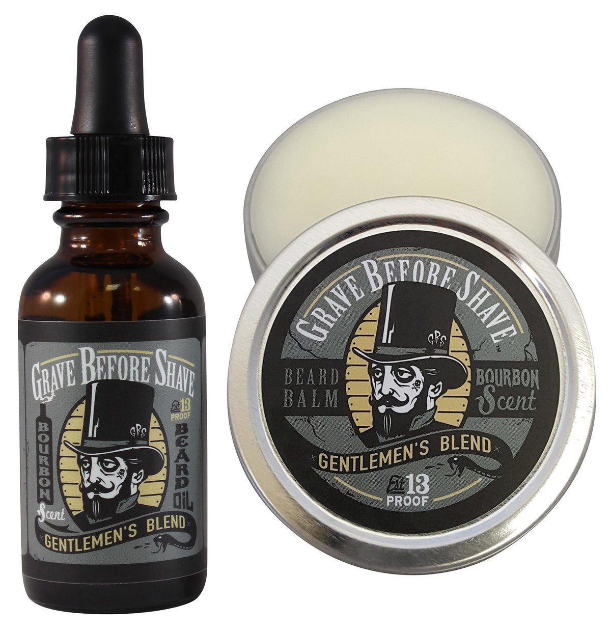 Grave Before Shave Gentlemen's Blend beard balm tin for smoothing and taming unruly beard hairs