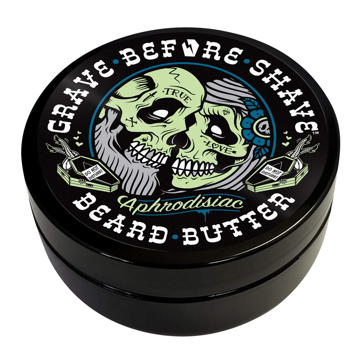 Grave Before Shave leather cedar beard butter jar shows luxurious scent and skin conditioning.