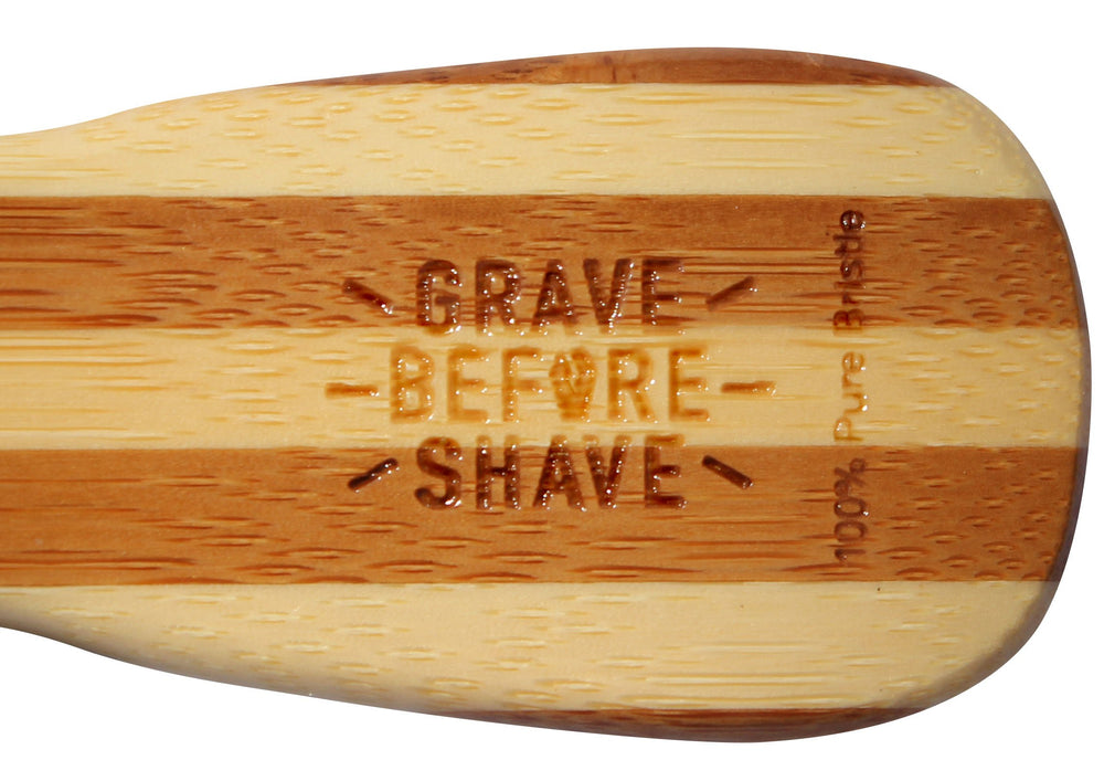 Grave Before Shave wild boars hair beard brush bamboo handle for detangling