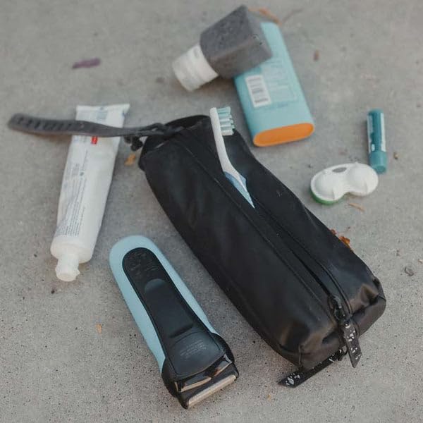 Gravel Mini Hanging Toiletry Bag hanging hook allows convenient access in bathrooms