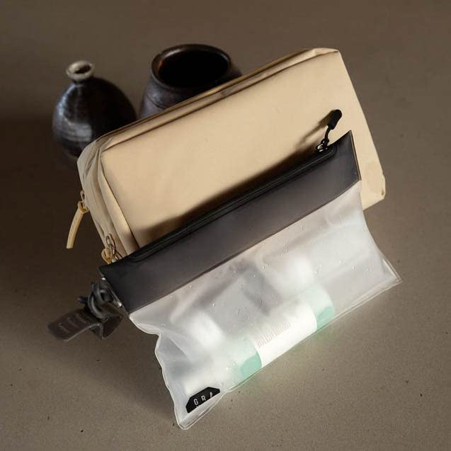 Gravel The Pouch reusable clear bag supports sustainable travel and repeated use