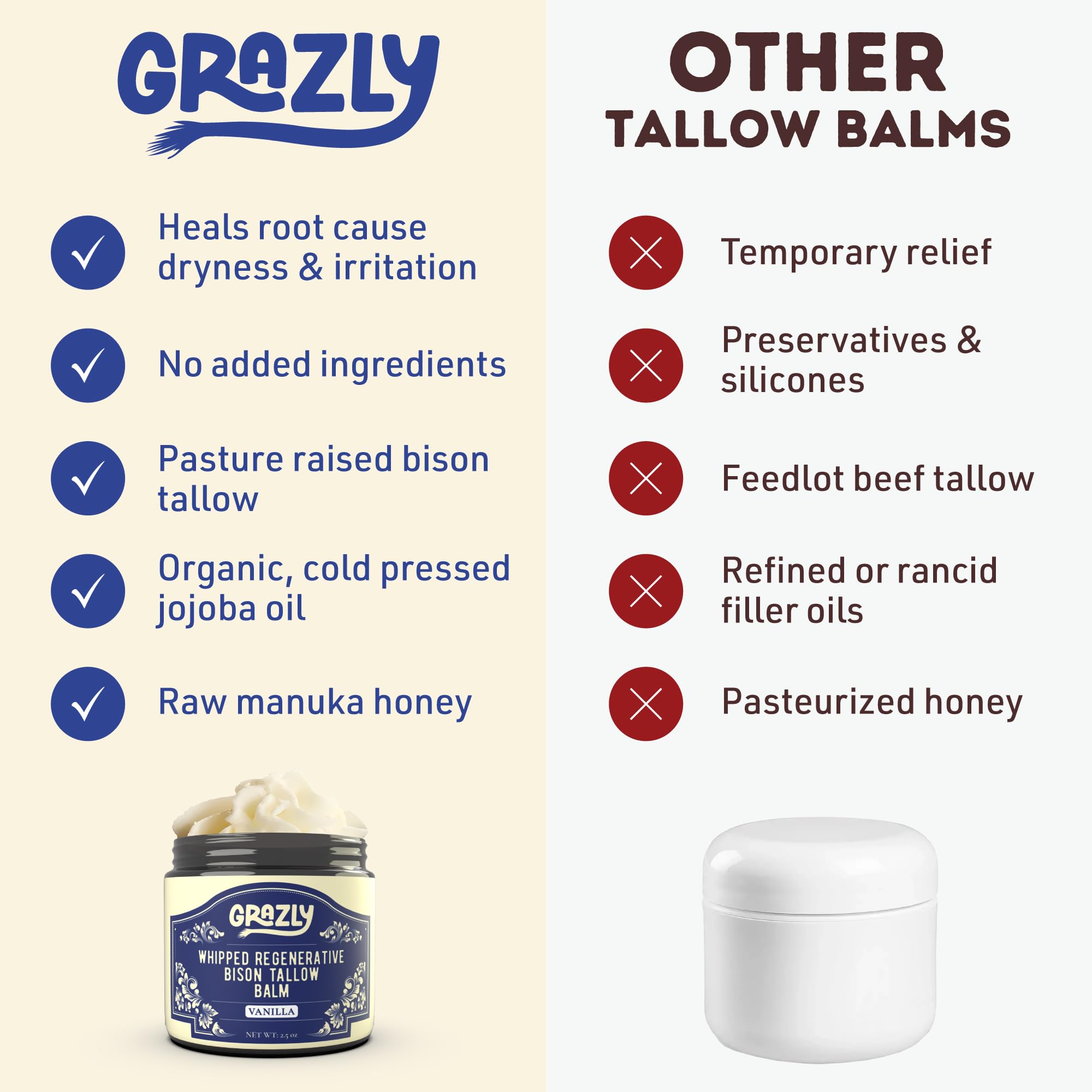 Ingredients spotlight: organic vanilla, Manuka honey, jojoba with bison tallow