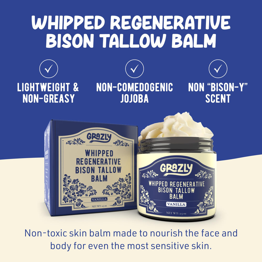 Grazly Whipped Bison Tallow Balm Manuka honey jar highlight