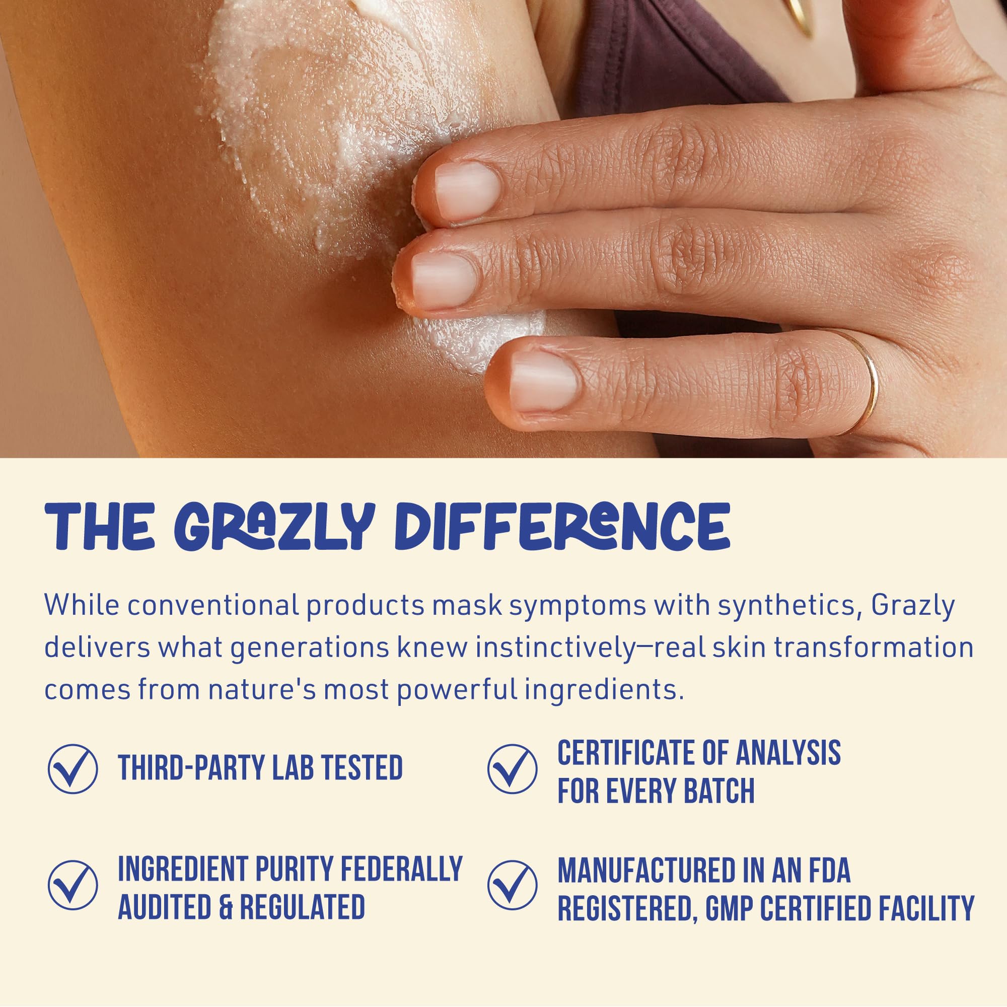 Packaging of Grazly balm in a 2.5 oz jar