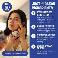 Grazly balm being applied with vanilla scent for moisture